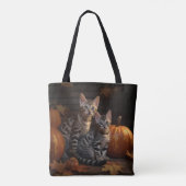 Bengalisch Kitten Autumn Delight Pumpkin Tasche (Rückseite)