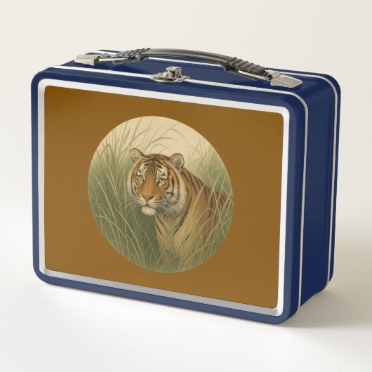 Bengalisch Tiger Brown Metal Lunchbox (Vorderseite)