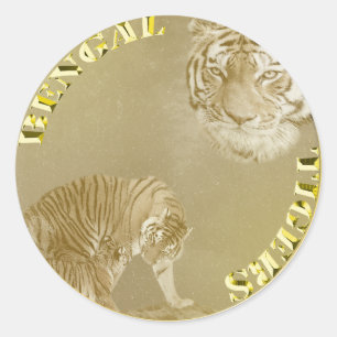 Bengalisch Tiger Gold Coin, Round Stickers