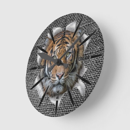 Bengalisch-Tiger-Katze Runde Wanduhr (Winkel)