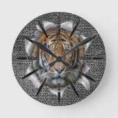 Bengalisch-Tiger-Katze Runde Wanduhr (Vorderseite)