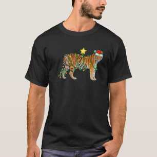 Bengalisch Tiger Lighting Weihnachten Baum Santa B T-Shirt