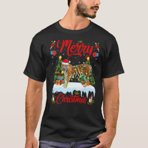 Bengalisch Tiger Lighting Weihnachten Baum Santa B T-Shirt