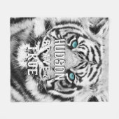 Bengalisch Tiger Personalisiert White Tiger Fleecedecke (Vorderseite (Horizontal))