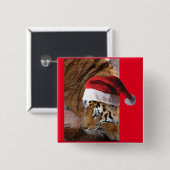 Bengalisch Tiger Santa Claus Button (Vorne & Hinten)