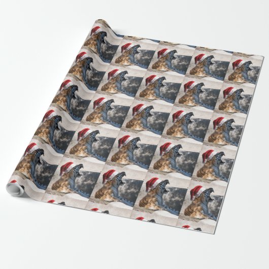 Bengalisch Tiger Santa Claus Geschenkpapier (Ungerollt)