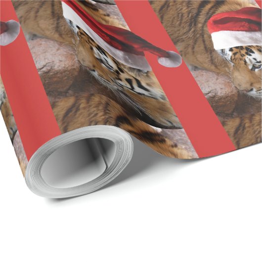 Bengalisch Tiger Santa Claus Geschenkpapier (Rolleneckpunkt)