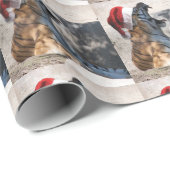 Bengalisch Tiger Santa Claus Geschenkpapier (Rolleneckpunkt)