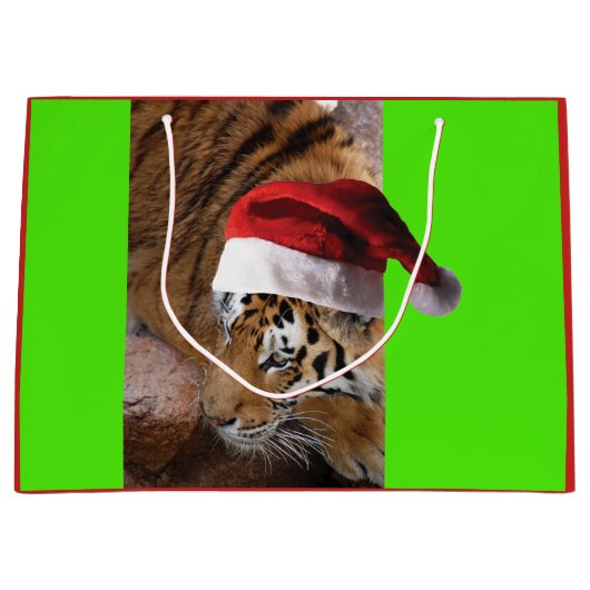Bengalisch Tiger Santa Claus Große Geschenktüte (Vorderseite)