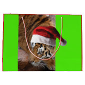 Bengalisch Tiger Santa Claus Große Geschenktüte (Rückseite)