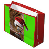 Bengalisch Tiger Santa Claus Große Geschenktüte (Vorderseite Schrägansicht)