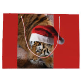 Bengalisch Tiger Santa Claus Große Geschenktüte (Rückseite)
