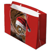 Bengalisch Tiger Santa Claus Große Geschenktüte (Rückseite Schrägansicht)