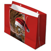Bengalisch Tiger Santa Claus Große Geschenktüte (Vorderseite Schrägansicht)