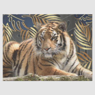 Bengalisch Tiger Tropenpalme Decoupage Seidenpapier