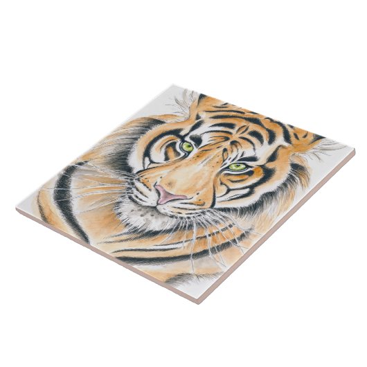 Bengalisch Tiger Wasserfarbe Kunst Fliese (Seite)