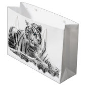 Bengalisch White Tiger Große Geschenktüte (Vorderseite Schrägansicht)