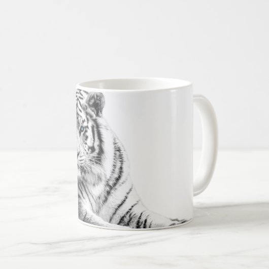 Bengalisch White Tiger Kaffeetasse (VorderseiteRechts)