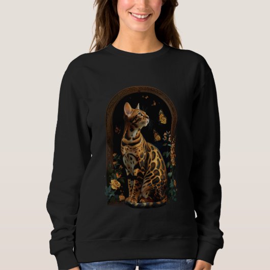 Bengalische Cat-Blume Sweatshirt (Vorderseite)