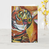 Bengalische Cat Grußkarte Karte (Gelbe Blume)