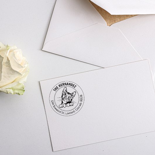 Bengalische Cat-Rücksendeadresse Gummistempel