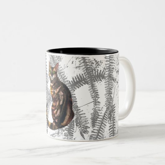 Bengalische Cat Zwei-Tone-Kaffee-Tasse Zweifarbige Tasse (VorderseiteRechts)