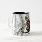 Bengalische Cat Zwei-Tone-Kaffee-Tasse Zweifarbige Tasse (Vorderseite Links)
