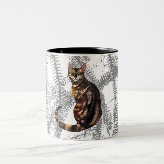 Bengalische Cat Zwei-Tone-Kaffee-Tasse Zweifarbige Tasse (Mittel)