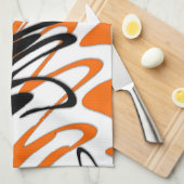 Bengalische Farbtöne in orangefarbenen und schwarz Geschirrtuch (Viertel Falte)