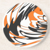 Bengalische Farbtöne in orangefarbenen und schwarz Getränkeuntersetzer (Vorne)