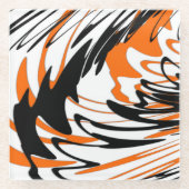 Bengalische Farbtöne in orangefarbenen und schwarz Glasuntersetzer (Vorderseite)