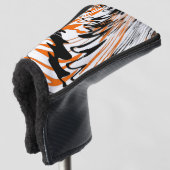 Bengalische Farbtöne in orangefarbenen und schwarz Golf Headcover (3/4 Vorderseite)