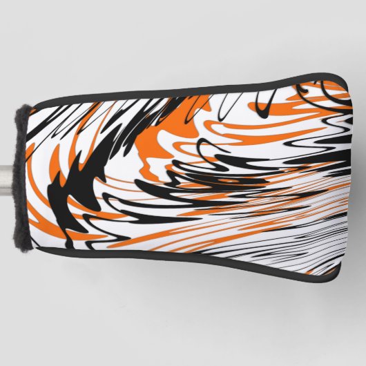 Bengalische Farbtöne in orangefarbenen und schwarz Golf Headcover (Vorderseite)