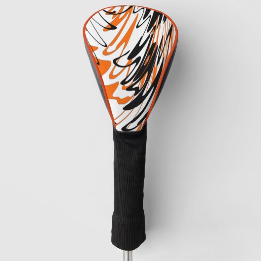 Bengalische Farbtöne in orangefarbenen und schwarz Golf Headcover (Vorderseite)