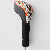 Bengalische Farbtöne in orangefarbenen und schwarz Golf Headcover (angewinkelt)
