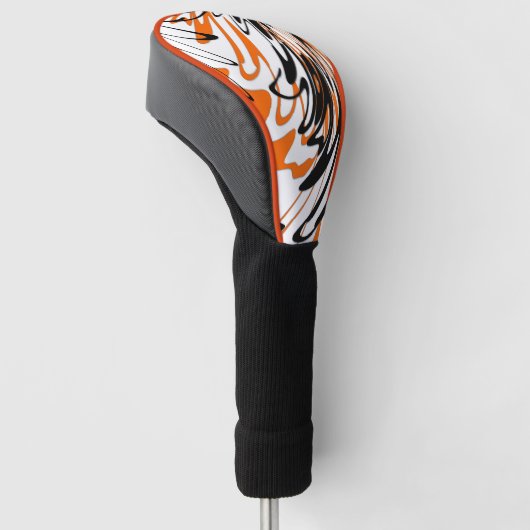 Bengalische Farbtöne in orangefarbenen und schwarz Golf Headcover (angewinkelt)