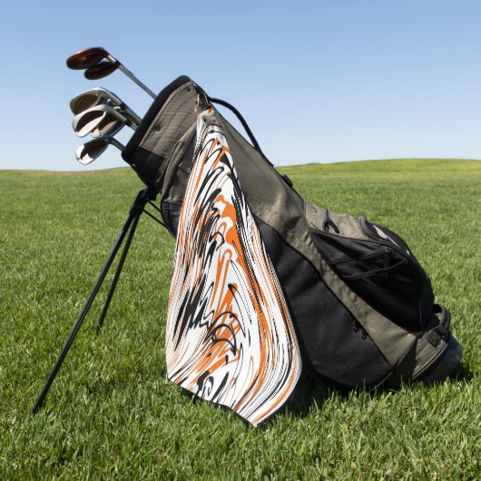 Bengalische Farbtöne in orangefarbenen und schwarz Golfhandtuch