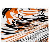 Bengalische Farbtöne in orangefarbenen und schwarz Große Geschenktüte (Rückseite)