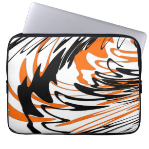 Bengalische Farbtöne in orangefarbenen und schwarz Laptopschutzhülle