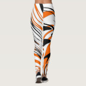 Bengalische Farbtöne in orangefarbenen und schwarz Leggings (Rückseite)