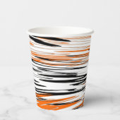 Bengalische Farbtöne in orangefarbenen und schwarz Pappbecher (Rückseite)