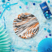 Bengalische Farbtöne in orangefarbenen und schwarz Pappteller (Party)