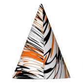 Bengalische Farbtöne in orangefarbenen und schwarz Partyhütchen (Rückseite)