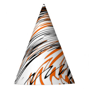 Bengalische Farbtöne in orangefarbenen und schwarz Partyhütchen