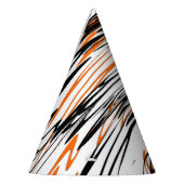 Bengalische Farbtöne in orangefarbenen und schwarz Partyhütchen (Links)