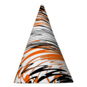 Bengalische Farbtöne in orangefarbenen und schwarz Partyhütchen (Rechts)