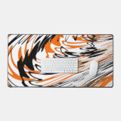 Bengalische Farbtöne in orangefarbenen und schwarz Schreibtischunterlage (Tastatur & Maus)