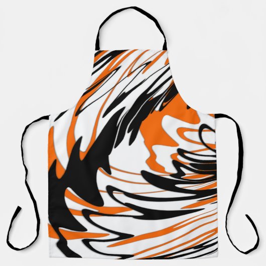 Bengalische Farbtöne in orangefarbenen und schwarz Schürze (Vorderseite)