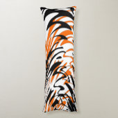 Bengalische Farbtöne in orangefarbenen und schwarz Seitenschläferkissen (Rückseite (Vertikal))