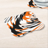 Bengalische Farbtöne in orangefarbenen und schwarz Untersetzer (angewinkelt)